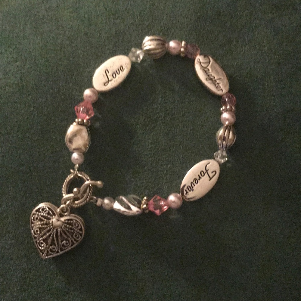 Bracelet “Daugher”. Hand crafted. Metal & glass